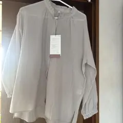 ベージュ 長袖シャツ LL フリル襟