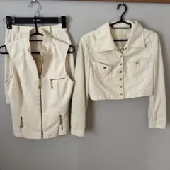 JAYRO アイボリー　スウェード調　3点セット　ジャケット　スカート　ベスト