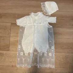 ホワイト コットン セレモニードレス 帽子付き