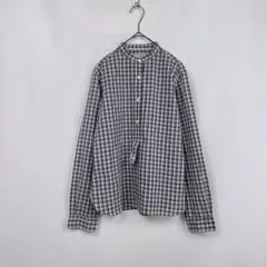 美品 MARGARET HOWELL バンドカラーシャツ M グレー MHL