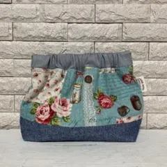 バネ口ポーチ　ハンドメイド