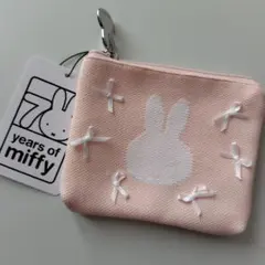 新品タグ付 miffy ミッフィー リボンニットポーチ ピンク MIIA