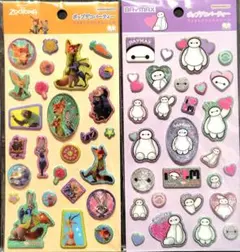 ポップデコパーティ　ラメきらクリスタルシール　ズートピア　ベイマックス