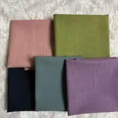 秋色木綿はぎれセット　5色　①