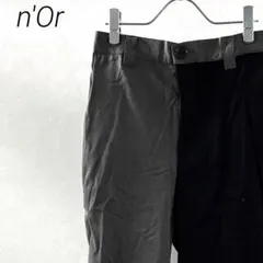 n'Or スラックス バイカラー ウエストゴム ストレッチ ポケット付き