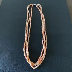 アンティーク 珊瑚 ロングネックレス3連