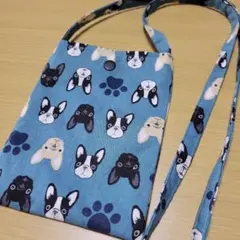 フレンチブルドッグ柄 ハンドメイド ミニショルダー 小物入れショルダー