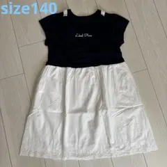 ベルメゾンGITA半袖ワンピース ネイビー/ホワイト140