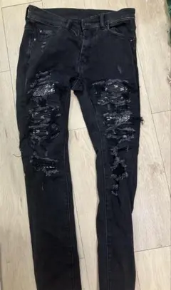 mnml ダメージ加工 ブラックデニム サイズ30