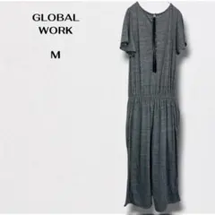 グローバルワーク オールインワン サロペット つなぎ パンツ グレー M