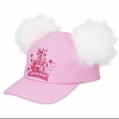 ミッキー ミニー ファー付きピンクキャップ　ミニパル　キャップ