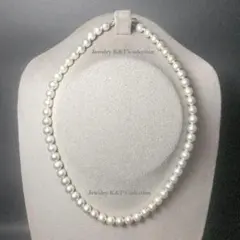 パールネックレス 01 アコヤ 色合シルバー系 約7mm 約40cm