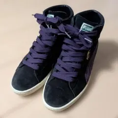 早い者勝ち！PUMA SUEDE MID　BLACK×PURPLE 26㌢