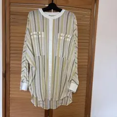 新品 下げ札あり NUS ピンタックフレアスリーブブラウス ブラウン 
