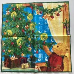 冬-40 クリスマス テディベア ペーパーナプキン 3枚
