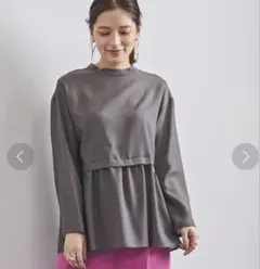 【完売品】TWILL ラウンドペプラムボリュームブラウス ペプラムシアーボリュームブラウス | FREDY & GLOSTER(フレディ アンド