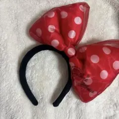 東京ディズニーリゾート ディズニー　ミニーマウス 水玉 リボンカチューシャ 赤