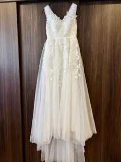 ウェディングドレス　チュールドレス　ロングトレーン9号