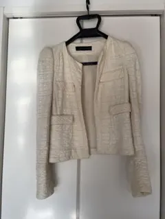 ZARA WOMAN ノーカラージャケット アイボリー
