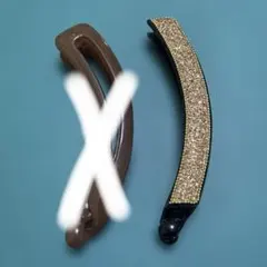 ストーン付きバナナクリップ Made in Korea (2セット)