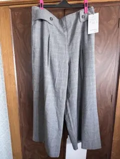 ワイドパンツ　チェック柄　4L