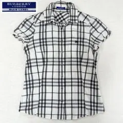 美品✨バーバリーブルーレーベル ノバチェック 半袖シャツ ホースロゴ刺繍 38
