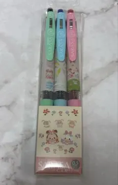 Disney ufufy サラサクリップ ボールペン 3色セット（赤・黒・青）