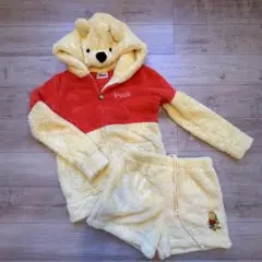 【美品】Disney ディズニー　プーさん　モコモコ上下セット　ルームウェア