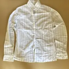 UNIQLO 薄手ホワイトストライプ長袖シャツ Sサイズ