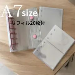 バインダー ミニ A7 6穴 ミニバインダー クリア 透明 リフィル20枚　b