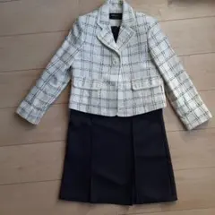 COMME CA ISM チェック柄 ジャケット スカートセット L(130)