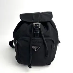 【美品】PRADA プラダ リュック バックパック ナイロン レザー 三角ロゴ