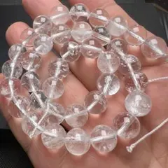 マニカラン産 天然結晶入りヒマラヤ水晶 12mm 連売り ブレスレット2本分