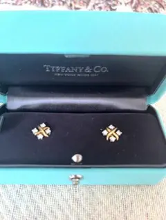 新品TIFFANY&Coフローラ ブルーサファイヤ＆ダイヤモンドピアスK18YG 