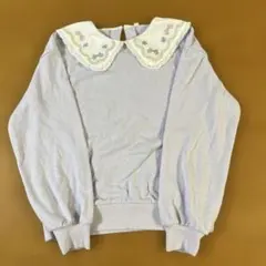 刺繍付き薄手トレーナー