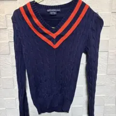 RALPH LAUREN GOLF ネイビーオレンジセーター S