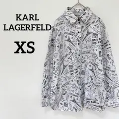 KARL LAGERFELD 【XS】限定版 長袖シャツ パリ 総柄　ホワイト