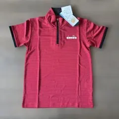 diadora ストライプ ハーフジップポロシャツ