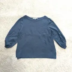 アンタイトル 七分袖ニット M ブルー