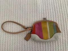 【美品】coach ストラップ付きがま口財布