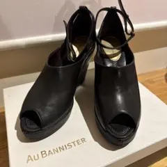 AU BANNISTERオープントゥ・ウェッジソールサンダル サイズ39ブラック