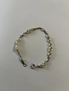 オーバル型パールブレスレット