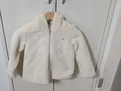 メゾピアノ　フリースジャケット クリーム色 　子供服サイズ120　フード付