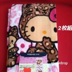 Hello Kitty　キティ着ぐるみ　フェイスタオル２枚組　新品タグ付きのサムネイル