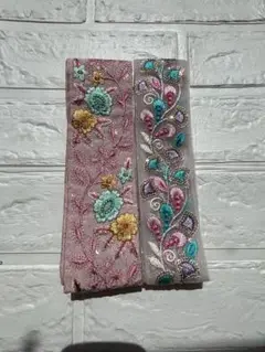 32.刺繍リボン　布・チュールリボン