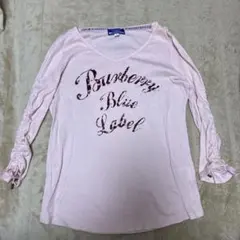 Burberry Blue Label ピンク Vネック Tシャツ 38
