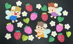 壁面飾り いちご 妖精 子ども 春 5月