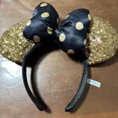 ディズニー スパンコールカチューシャ 黒金