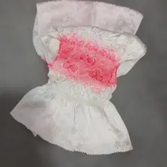 帯揚げ 絞り ピンク ホワイト　正絹　振袖