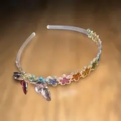 キラキラお花、蝶々　子供用カチューシャ